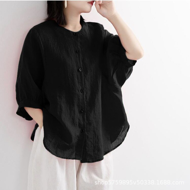 Summer Clothing Office - 플러스 사이즈 여성용 솔리드 컬러 편안한