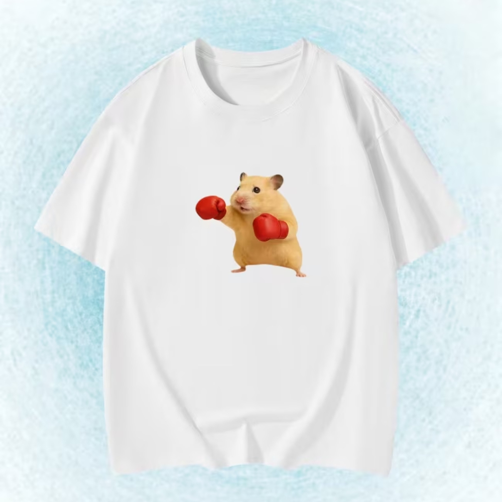 Summer Clothing For Babies - 여름 남녀공용 멘트 웃긴 햄스터 패턴