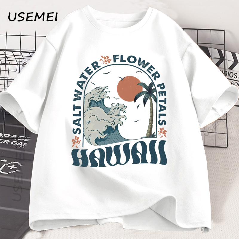 Summer Vibes Clothing Men - 하와이 비치 티셔츠 오션 비치 티셔츠