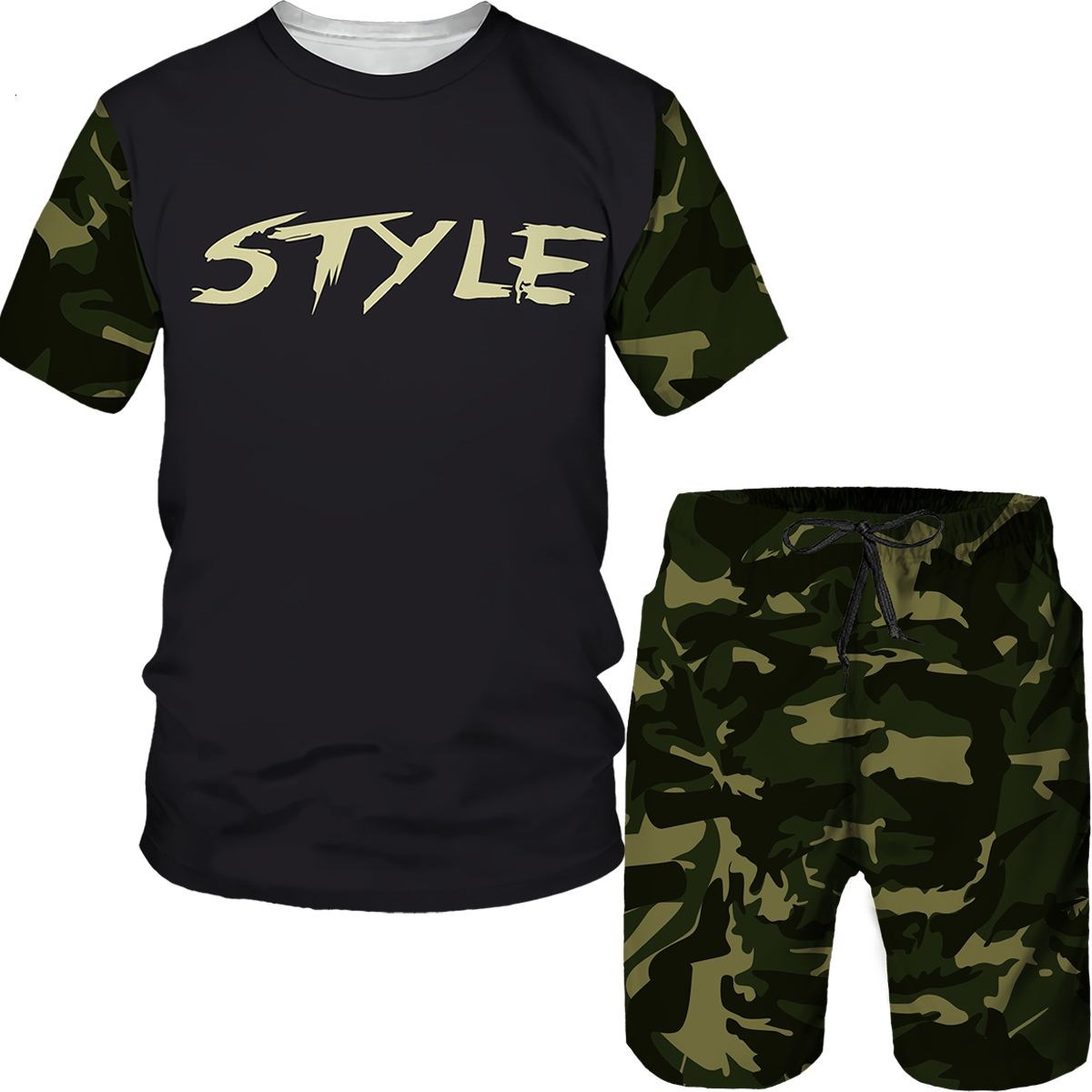 Summer Clothing Outfits - 위장 남성복 카모 3D 프린트 티셔츠