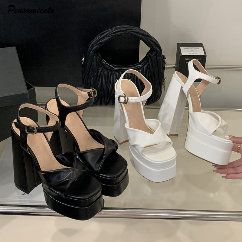 Summer Clothing Sale Women - 스타 스타일 패션 더블 플랫폼 웨지