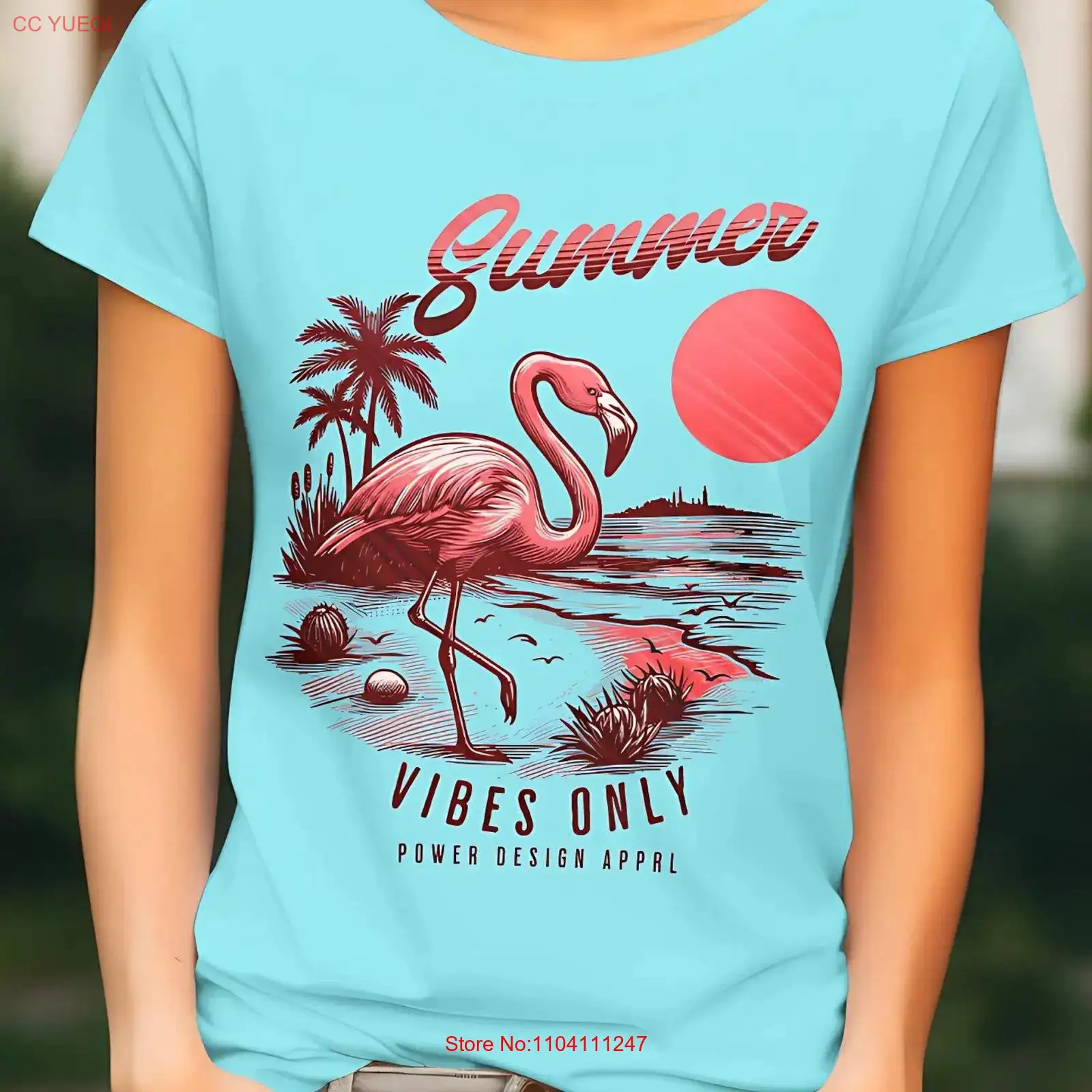 여름 분위기 전용 티셔츠 플라밍고 비치웨어 의류 휴가  - Summer Vibes Clothing Men 리뷰 및 가격