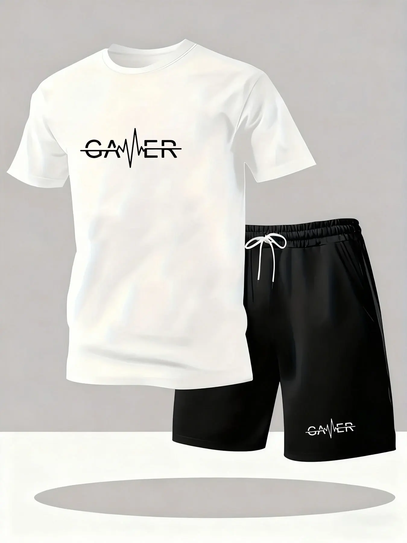 남성 여름 2피스 세트 크루넥 반팔 티셔츠 드로스트링  - Summer Clothing Outfits 리뷰 및 가격