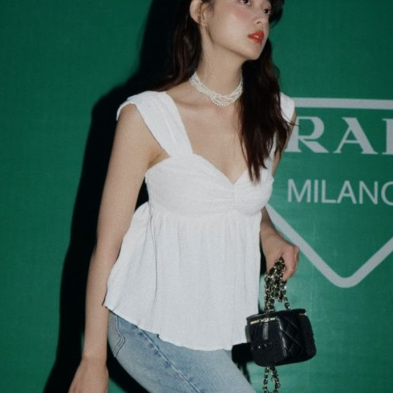 여성용 민소매 블라우스, 백리스 크롭 의류, 핫스위트  - Crop Blouse Linen 리뷰 및 가격