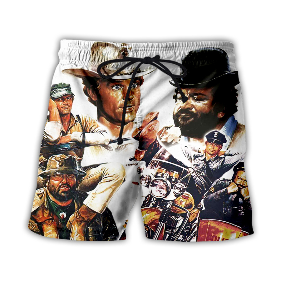 버드 스펜서 테렌스 힐 3D 프린트 비치 반바지, 남녀 - Summer Hill Clothing 리뷰 및 가격