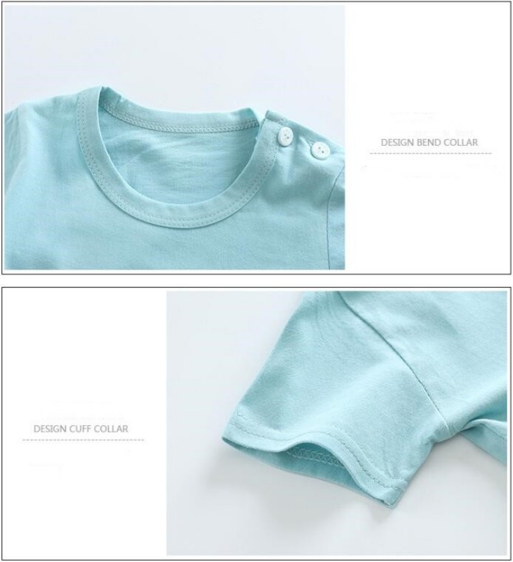 코튼 티셔츠 + 반바지 2 피스 운동복 세트 어린이 만 - Summer Clothing For Babies 리뷰 및 가격