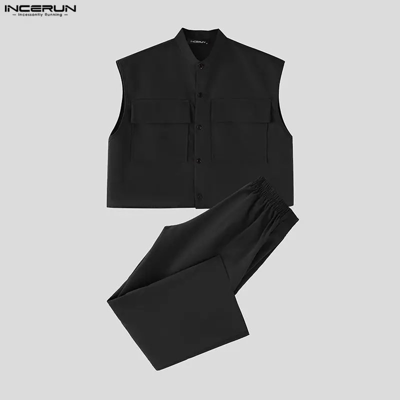 INCERUN 남성 세트 솔리드 민소매 크롭 탑 셔츠  - Summer Clothes 리뷰 및 가격