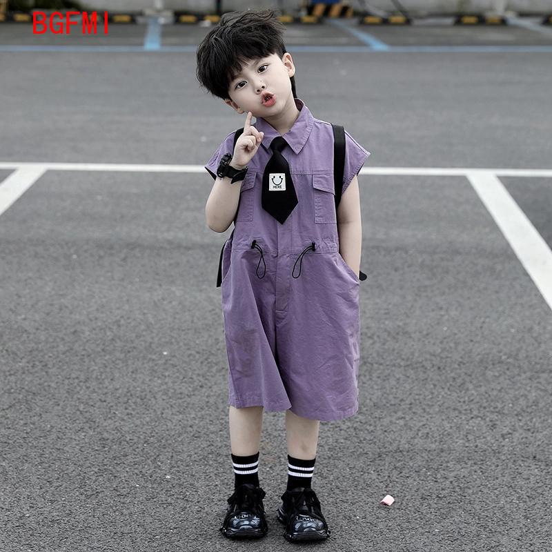 어린이 여름 반바지 작업복 카프리 소년 보라색 바지와  - Summer Clothing For Babies 리뷰 및 가격