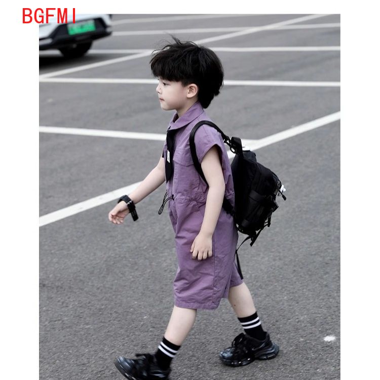 어린이 여름 반바지 작업복 카프리 소년 보라색 바지와  - Summer Clothing For Babies 리뷰 및 가격
