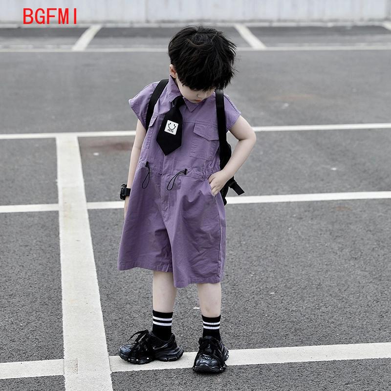 어린이 여름 반바지 작업복 카프리 소년 보라색 바지와  - Summer Clothing For Babies 리뷰 및 가격