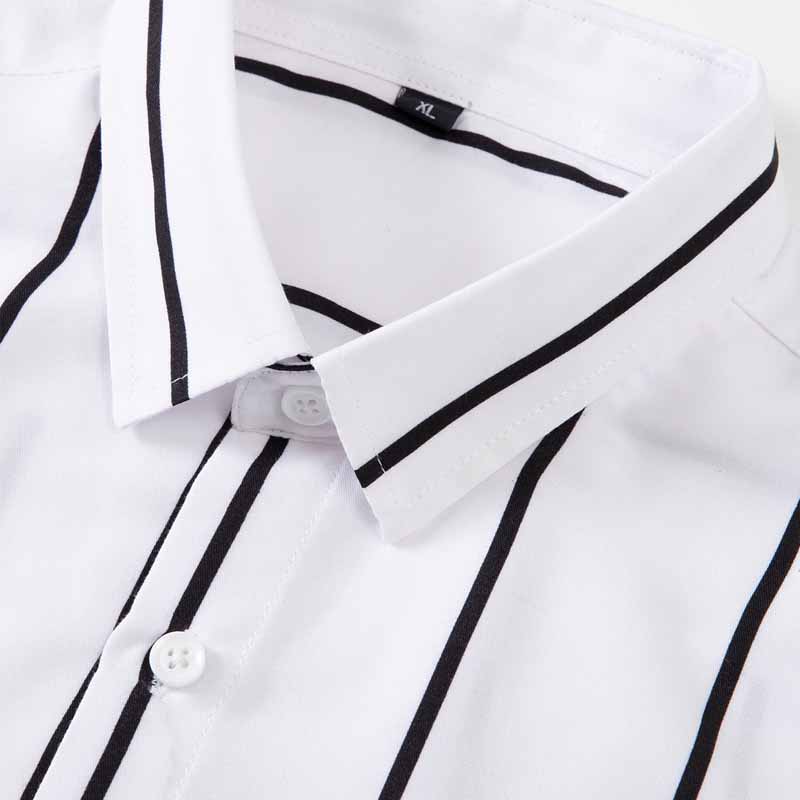 남성 스트라이프 드레스 셔츠 긴팔 슬림핏 포멀 비즈니스 - Summer Clothing Usa 리뷰 및 가격