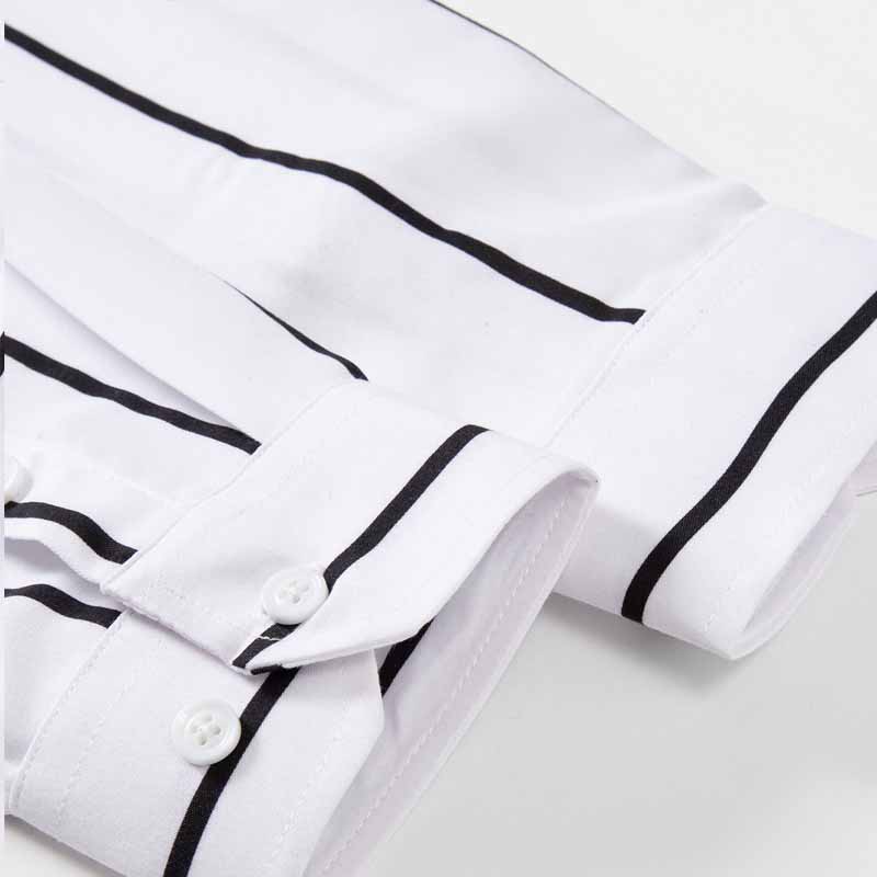 남성 스트라이프 드레스 셔츠 긴팔 슬림핏 포멀 비즈니스 - Summer Clothing Usa 리뷰 및 가격