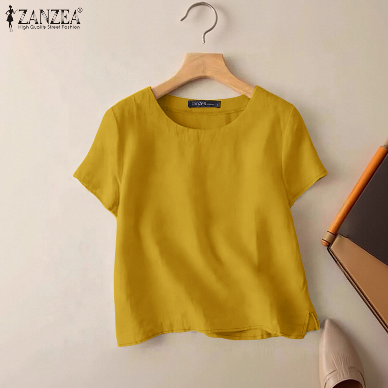 ZANZEA 여성용 여름 캐주얼 코튼 블라우스 O 넥  - Summer Days Clothing 리뷰 및 가격