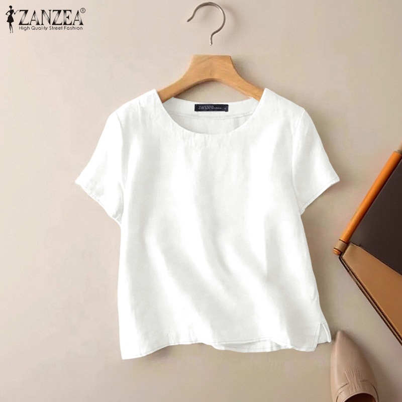 ZANZEA 여성용 여름 캐주얼 코튼 블라우스 O 넥  - Summer Days Clothing 리뷰 및 가격