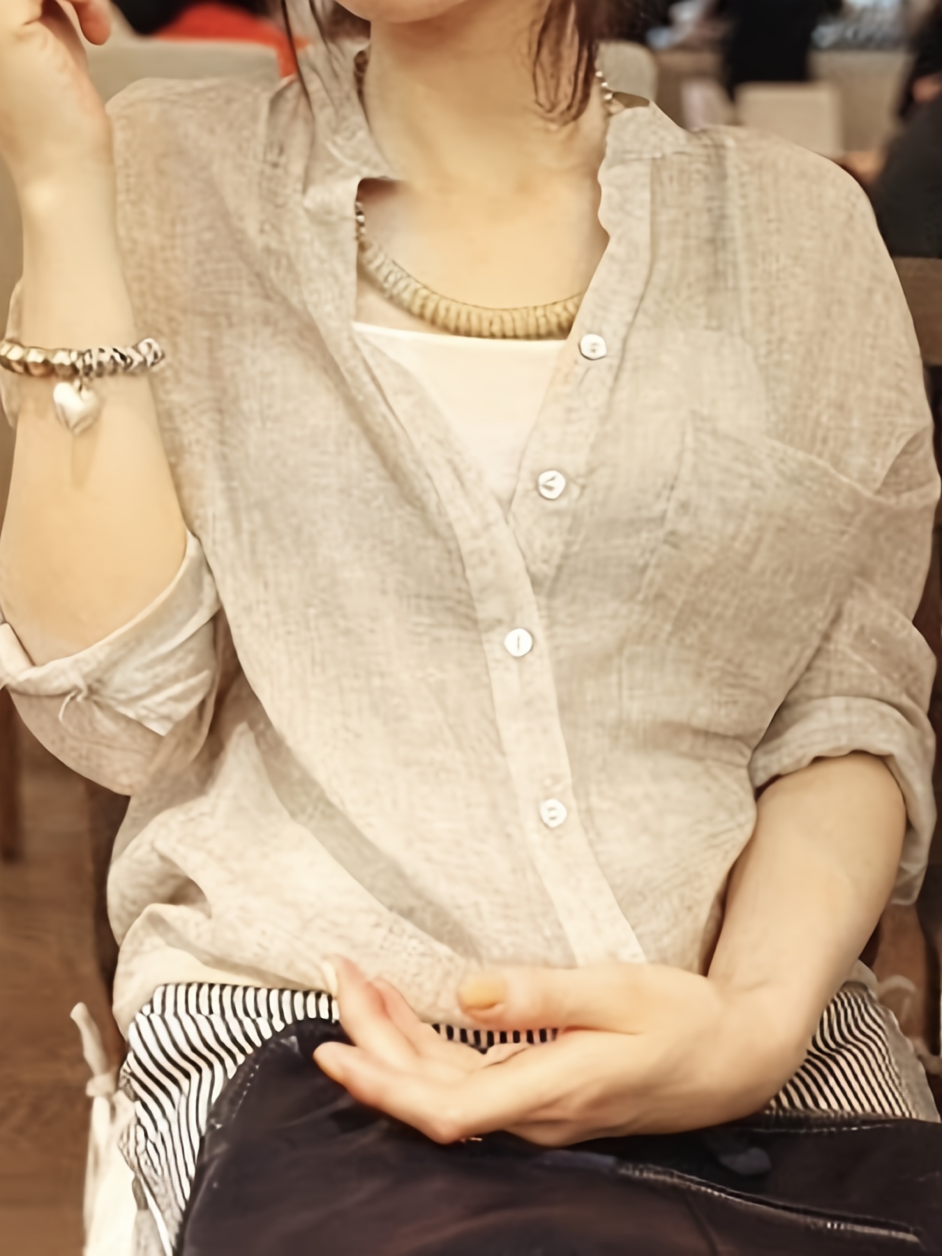 숙녀 플러스 사이즈 탑 봄과 여름 우아한 긴팔 한국 버 - Summer Clothing Essentials Women 리뷰 및 가격