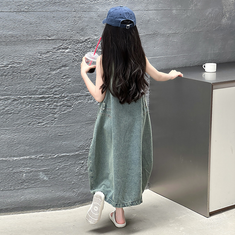 빈티지 블루 어린이 소녀 고품질 민소매 데님 드레스 s - Summer Clothing For Kids Girls 리뷰 및 가격