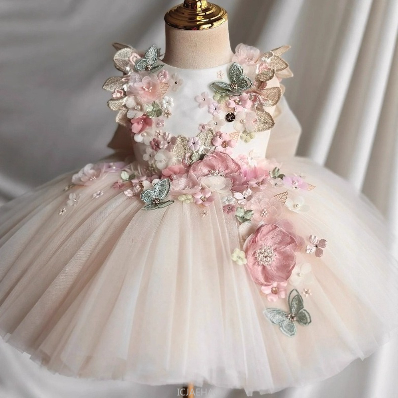 웨딩 드레스 여름 어린이 소녀 첫 번째 생일 꽃 공주  - Summer Clothing For Babies 리뷰 및 가격