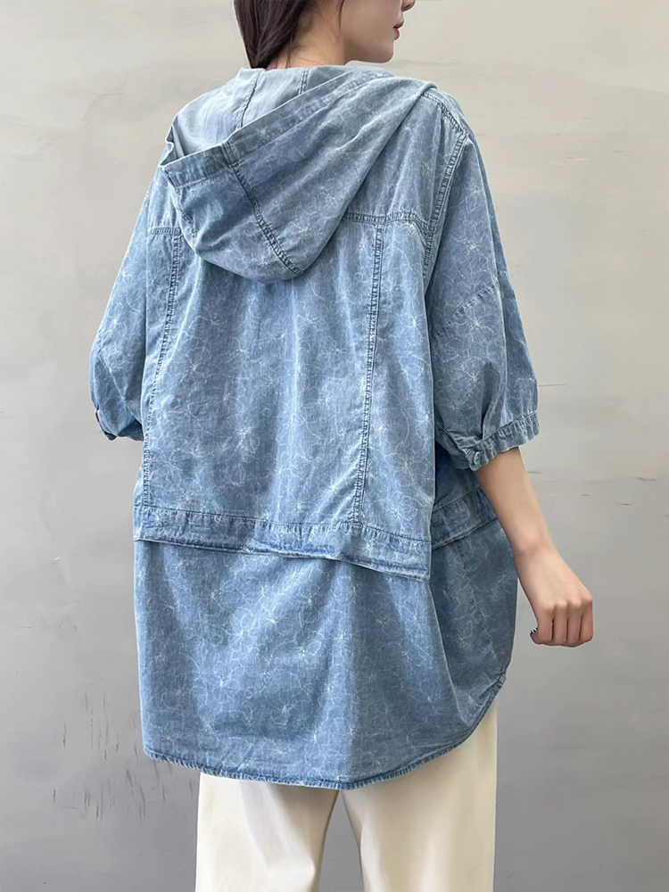 Amax luluE 여름 여성 데님 후드 꽃 탑 패션  - Summer Days Clothing 리뷰 및 가격