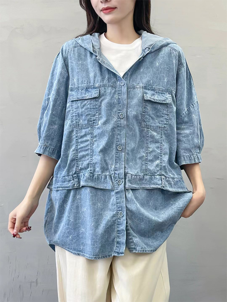 Amax luluE 여름 여성 데님 후드 꽃 탑 패션  - Summer Days Clothing 리뷰 및 가격
